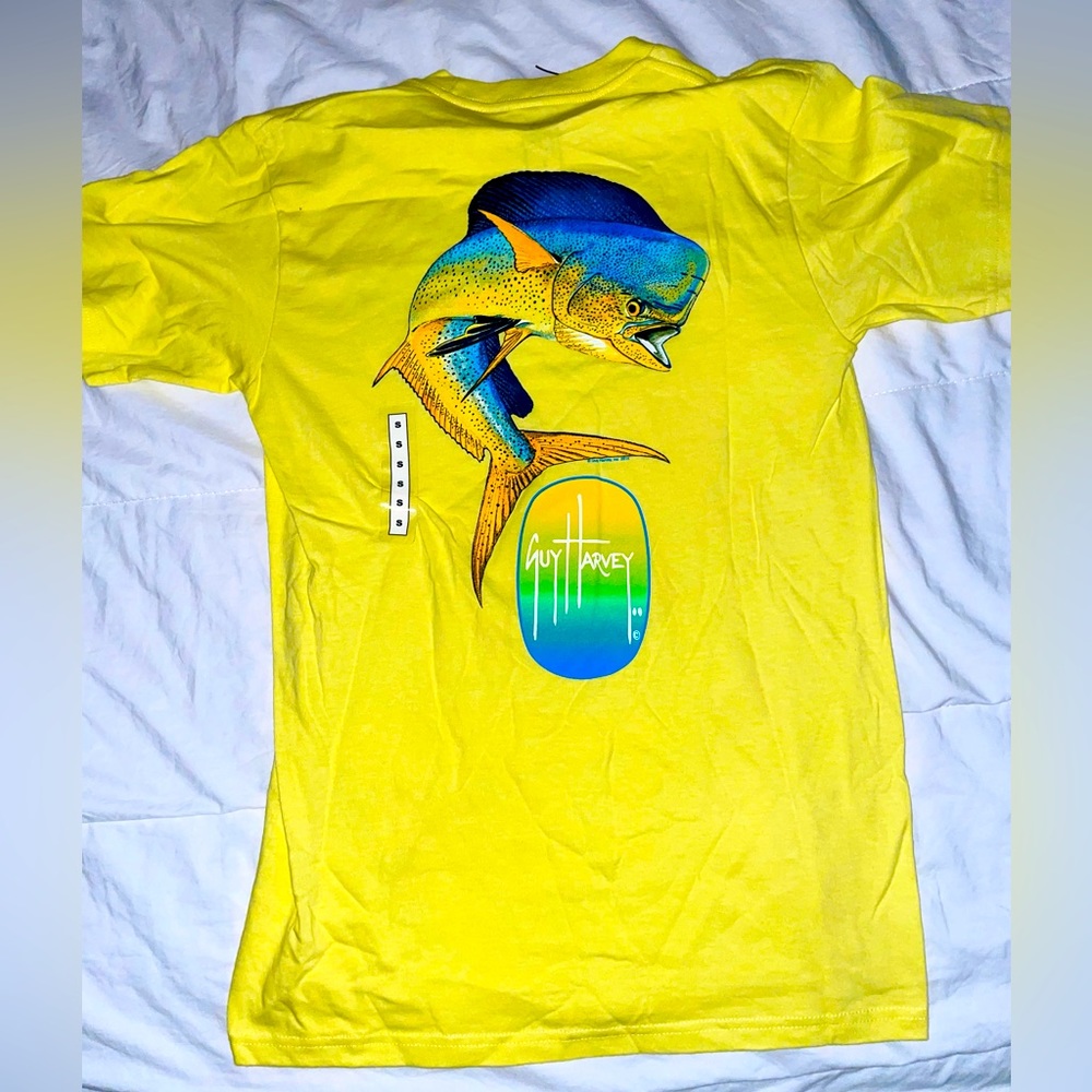 Guy Harvey Men Yellow Fish T-Shirt